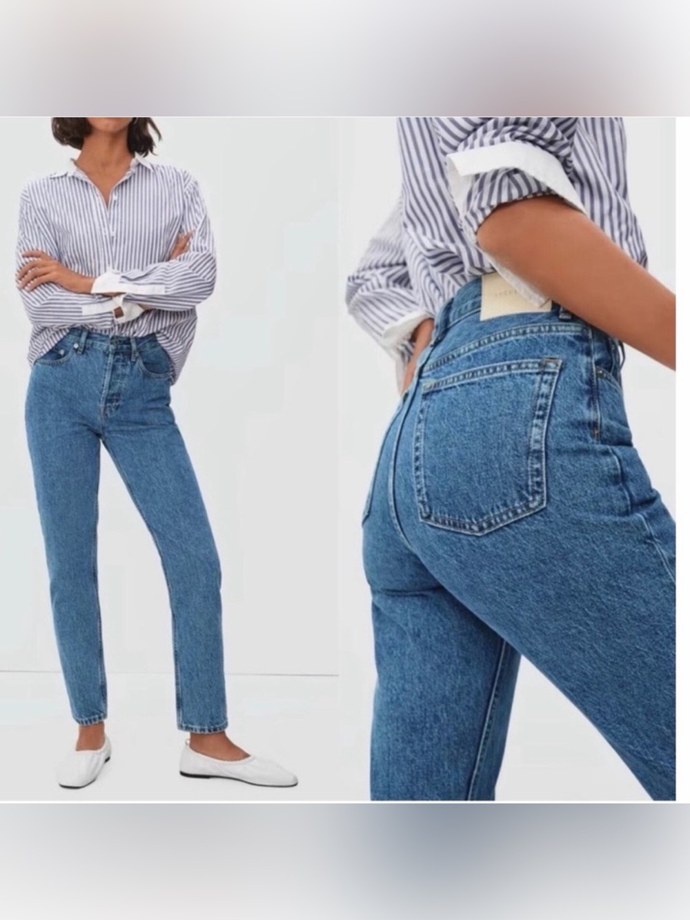 Everlane The Curvy 90’s Cheeky Straight Jean 28R Y2K Minimalist Stretch Denim